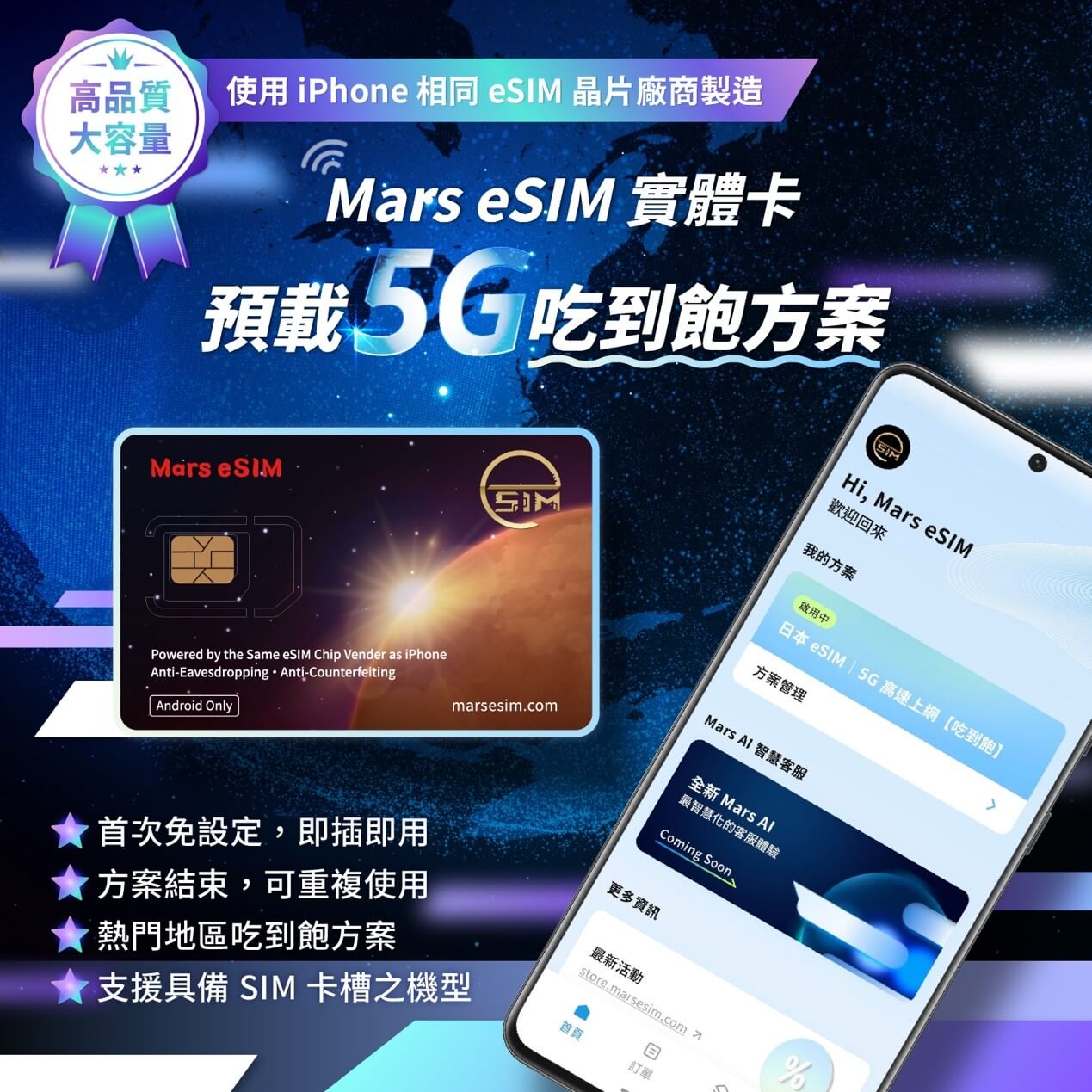 落實 ESG 精神!Mars eSIM 實體卡打造「即插即用、插卡不丟卡」綠色通訊新模式